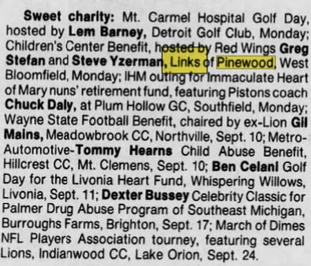 Links at Pinewood - Sep 4 1985 Steve Yzerman And Greg Stefan Appear (newer photo)